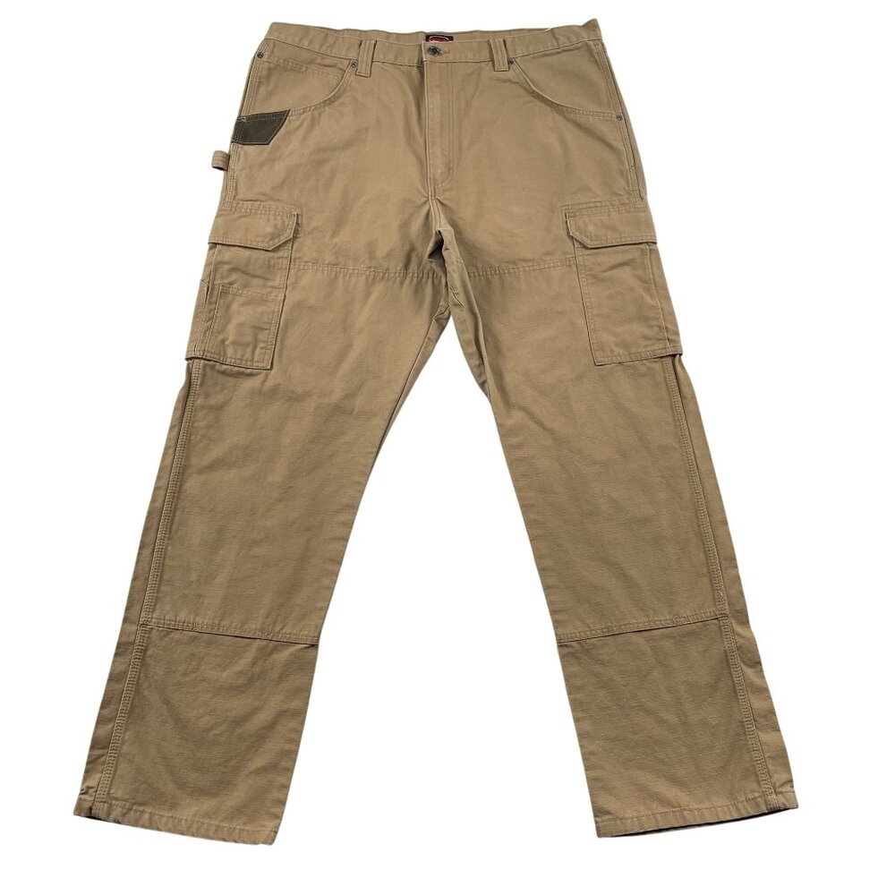 Wrangler Workwear Cargo‎ Pants Mens 38x32 Tan Double Knee Ripstop